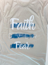 Load image into Gallery viewer, FAITH OVER FEAR T-Shirt UNISEX Beige White Blue