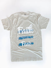 Load image into Gallery viewer, FAITH OVER FEAR T-Shirt UNISEX Beige White Blue